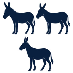Donkey Silhouettes Set – Animal Vector Art Collection