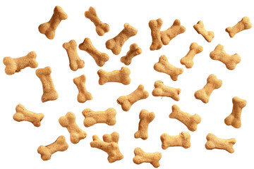 A tasty constellation of crunchy canine treats, scattered across an infinite black sky, ready for your furry friend to enjoy one delicious bite at a time.