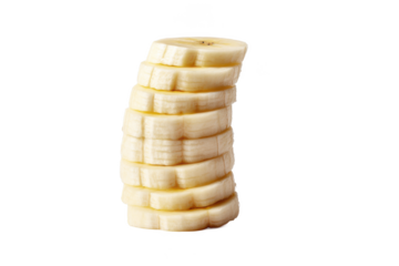 A Tower of Banana Slices: Fresh, Healthy, and Delicious Fruit Ready for Snacking or Adding to Your Favorite Recipe.