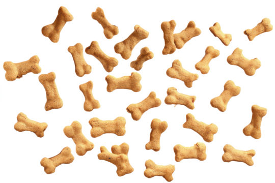 A tasty constellation of crunchy canine treats, scattered across an infinite black sky, ready for your furry friend to enjoy one delicious bite at a time.