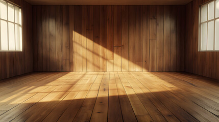 Sunlit Wooden Room Interior