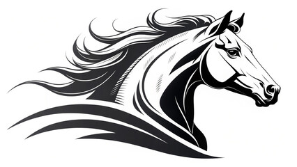 Horse Head Silhouette Vector Illustration Elegant Equine Graphic Design