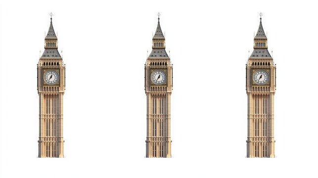 big ben iconic clock tower london four views isolated on white background png