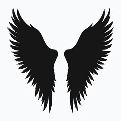 Obraz premium Angel wings black logo silhouette vector