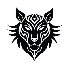 Tribal Wolf Head Design