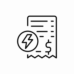 Utility bill electricity service icon vector sign
