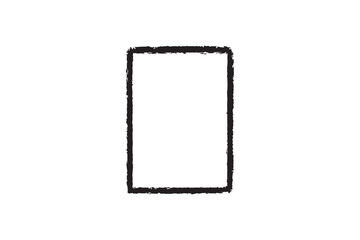 Grunge rectangle frame silhouette vector art illustration on white background