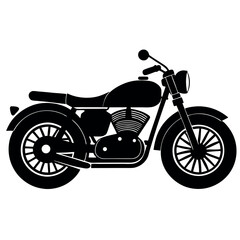 Fototapeta premium Vintage Motorcycle Illustration Classic Bike Design Silhouette