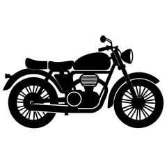 Fototapeta premium Vintage Motorcycle Silhouette Classic Bike Design Illustration