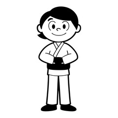 Obraz premium kid with a black belt 