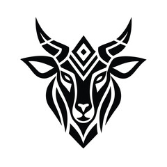 Abstract Bull Head Silhouette Tribal Style Illustration