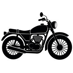 Obraz premium Vintage Motorcycle Silhouette Classic Bike Design Illustration
