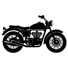 Obraz premium Classic Motorcycle Silhouette Vintage Bike Design Illustration