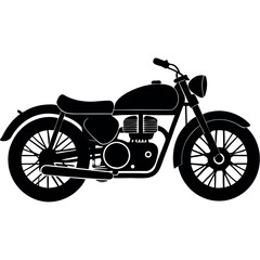 Obraz premium Vintage Motorcycle Silhouette Classic Bike Design Illustration