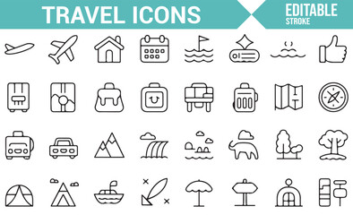 Modern vector illustrations for travel themes: transportation and landmarks.