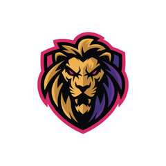 Fierce Lion Mascot Illustration with Bold Expression and Dynamic Pose for Sports Team or Brand Identity Design