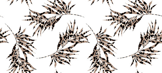 Tropical leaves pattern. Seamless exotic pattern