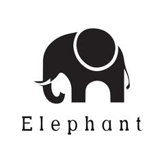 Obraz premium Minimal Silhouette Style Elephant Logo Vector Design for Branding