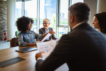 diverse multicultural businesspeople on the meeting in modern office