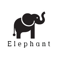 Obraz premium Minimal Silhouette Style Elephant Logo Vector Design for Branding