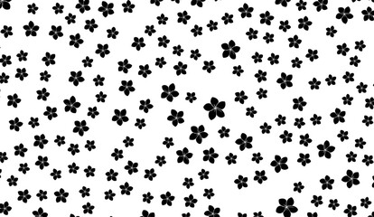 Elegant Black Floral Pattern on White Backdrop: A Timeless Design Perfect for Diverse Creative Applications and High-Resolution Backgrounds for Modern Projects