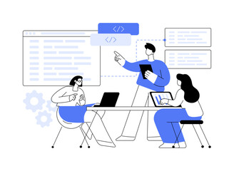 Software development isolated cartoon vector illustrations.