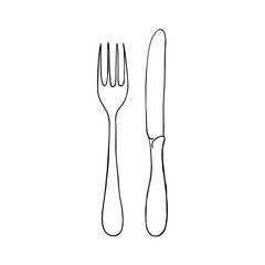 Kitchen utensils sign, knife and fork, isolated on transparent background. Design, mockup template for message, labels, add text, mockup, logo