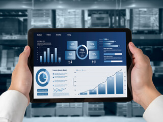 Business data dashboard provide business intelligence analytic for marketing strategy planning snugly with big data set to analyze customer demands and foreseeing business future