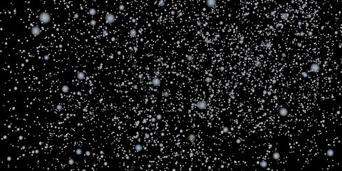 Millions of glittering stardust particles falling like heavy snow in a blizzard, isolated on black,  cosmic dust,   cosmic