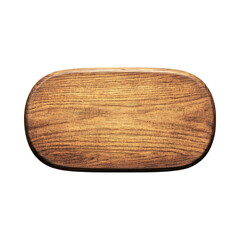 A Simple Blank Wooden Sign with Rounded Edges Isolated on Transparent Background PNG