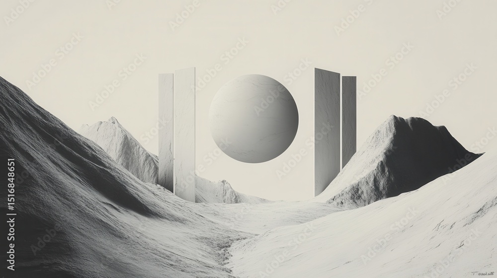 Poster craft an elegant minimalist abstract composition with muted colors and subtle lines.