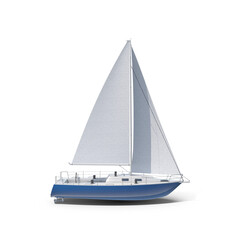 Blue Sailboat isolated on transparent background
