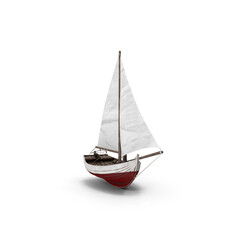 Sailing yacht isolated on transparent background