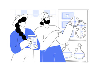 Buying souvenirs isolated cartoon vector illustrations.