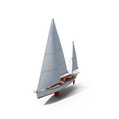 Sailing yacht isolated on transparent background