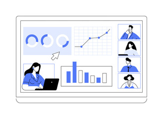 Screen sharing isolated cartoon vector illustrations.