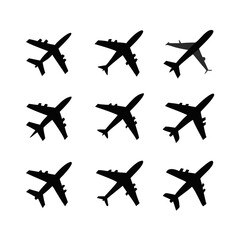 airplane silhouettes vector