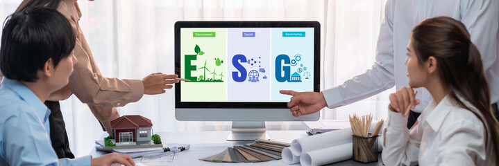 ESG environmental social governance policy for brisk business to set a standard to achieve high ESG...
