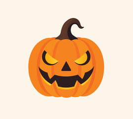 Smiling Halloween Pumpkin Illustration