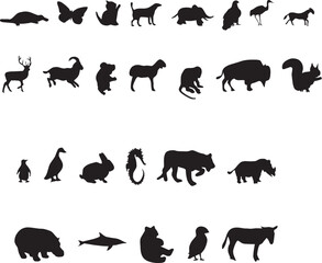 wild animals silhouettes