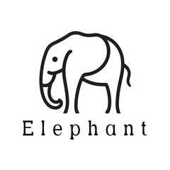 Obraz premium Minimal Silhouette Style Elephant Logo Vector Design for Branding