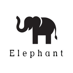 Obraz premium Minimal Silhouette Style Elephant Logo Vector Design for Branding