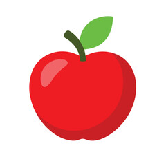 Apple Fruit Vector Icon on white background.