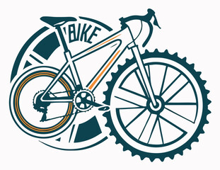 Naklejka premium Stylish vector illustration of a modern road bike with gear design