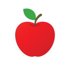 Apple Fruit Icon – Clean Vector Illustration on White Background