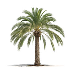 Obraz premium A realistic palm tree on a white background, transparent, alpha background