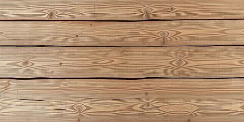 Fototapeta premium Overhead view of rustic medium brown wood planks, showing horizontal grain and weathered texture, grunge wood, surface