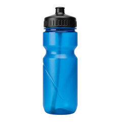 Sport whater bottle blue plastic. Bicycle drink bottle template, isolated mockup. Extreme adventure equipment for summer camping tourism and travel. Beverage flask, vector water container. Training