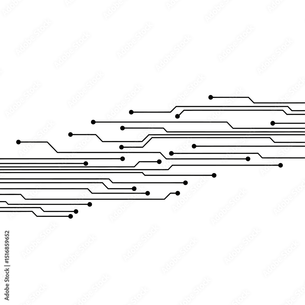Poster a minimalist abstract design featuring black lines and dots on a plain white background creating a p