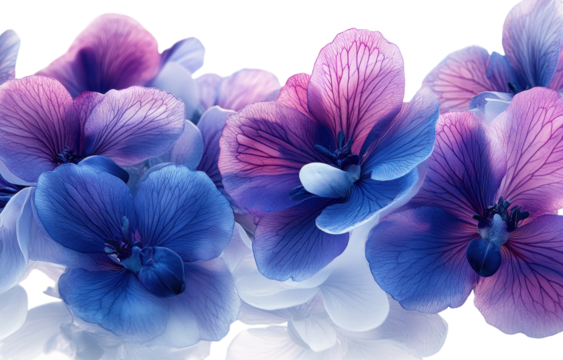 Blue orchids isolated on transparent background. PNG